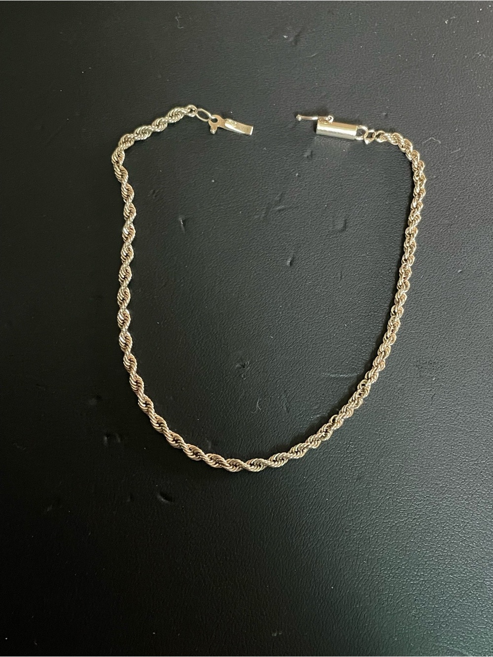 8” solid Stamped 14KT Gold Rope Chain Bracelet double clasp.4.37 grams - Picture 9 of 10